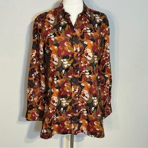 Vintage 1970's mod button down blouse size M